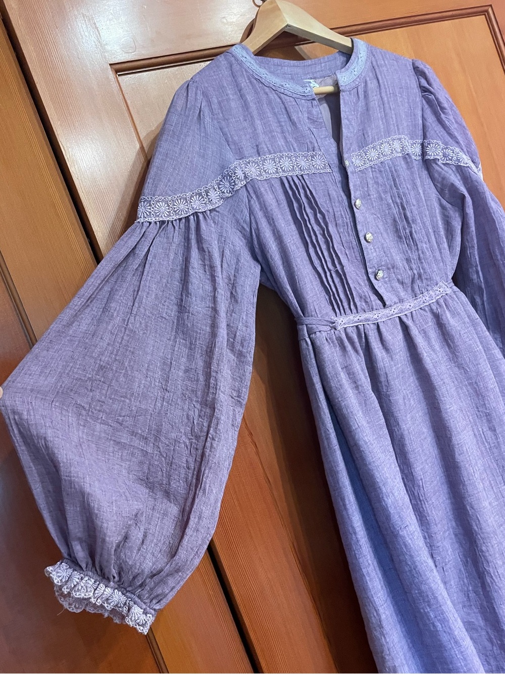 Victorian style Lavender Long Sleeve Midi Dress